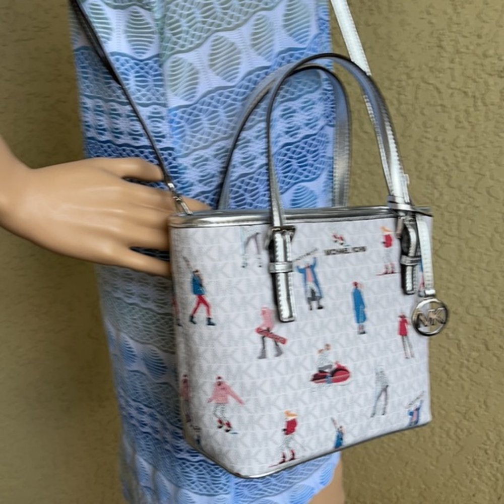 Michael Kors Jet Set Girls XS Convertible Satchel Bright White - Picture 11 of 16